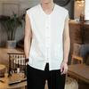 Estilo Chinês Estilo Tang Masculino Verão Colete Fino Masculino Solto Plus Size Fivela Retro Estilo Chinês Jaqueta Magma Colete Sem Mangas