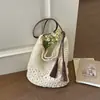 Bolso Tejido de Paja de Verano para Mujer, Bolso Tejido Hueco de Gran Capacidad de Hombro Único para Axila, Bolso Tote para Vacaciones en la Playa y Uso Diario