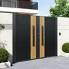 Puerta de Patio de Villa al Aire Libre Aleación de Aluminio Arte de Aluminio Casa de Campo Autoconstruida Patio Acero Inoxidable Arte de Hierro Puerta Doble Eléctrica