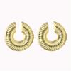 Europeo y Americano Transfronterizo Nueva Moda Tubo Cilíndrico Grueso Hueco Aretes Clip para la Oreja Simples Chapados en 18k Agujeros en las Orejas