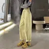 Pantalones Casuales Anchos de Pierna Recta Elásticos de Cintura Alta Estilo Nuevo Primavera para Mujer Pantalones Rectos Pantalones Globo Pantalones Zanahoria