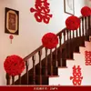 Conjunto de Decoração de Quarto de Casamento Flor Vermelha Grande Corrimão da Escada Hortênsia Casamento Decoração de Casa Rural Suprimentos para Latte Art