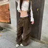 Pantalones cargo de pierna ancha para mujer, color Naranja Juvenil # Azul Francia, con bolsillo tridimensional con cremallera, holgados, adelgazantes, únicos, versátiles, de longitud hasta el suelo