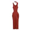 Vestido de Verão Novo Halterneck Deusa Grega Puro Lust Sexy Costas Nuas Slim Elegante Sexy Saia Longa Saia de Alça