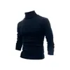 Nuevo Suéter de Punto Pullover Ajustado Transfronterizo de Comercio Exterior para Hombre, Capa Interior Cálida, Suéter de Cachemir de Cuello Alto de Color Sólido