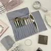 6281 Juego de Brochas de Maquillaje con Lentejuelas Estrella Rosa Brocha para Rubor Brocha para Sombra de Ojos Brocha para Corrector Bolsa de Almacenamiento para Herramientas de Belleza