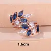 Anel de abertura de cavalo com zircônia olho de cavalo e folha AliExpress transfronteiriço moda tudo-combinável