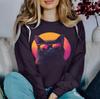 Sudadera Nueva Transfronteriza de Amazon Sudadera Estampada de Cuello Redondo Pulóver Top para Mujer Manga Larga Una Pieza D-Made