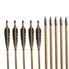 Arco recurvo tradicional huwairen pluma de flor universal pluma real flecha de madera punta de flecha plateada diámetro de pluma de flecha de 5 pulgadas 8.5mm