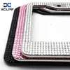 Marco de matrícula de acero inoxidable Amazon con marco de matrícula de diamante Marco de matrícula de diamante estándar americano Soporte de matrícula de diamante modificado negro rosa blanco