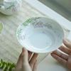 Mi Yan Porcelana Blanca Maceta de Glicina Pintada a Mano Soporte Cerámico Doméstico Plato Seco de Burbujas Pequeño Plato para Refrigerios de Mesa de Té Tapa de Plato Cuenco Cojín para Tetera