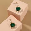 Joyería Transfronteriza Europea y Americana Aretes para Niña con Forma de Corazón y Perla Versátiles Redondos con Colgante de Piedra Natural Exquisitos