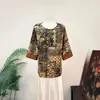 Nova Blusa Nacional Estilo Chinês Manga Sete-Quartos Chegada Nova Outono 2026 Comprimento Médio Gola Redonda Top de Luxo Leve Feminino