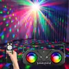 Luz laser de bola mágica dupla popular feita sob medida luz de atmosfera de festa luz LED controlada por som luz de bola mágica colorida luz de palco interna
