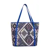 Bolsa Tote Étnica Tendência Transfronteiriça Feminina 2026 Verão Nova Grande Capacidade Bloco de Cores Bolsa de Ombro Única Bolsa de Braço