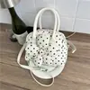 Bolsa transversal casual de bolinhas requintada estilo coreano com design único, mini bolsa de mão doce, bolsa de ombro única estilosa