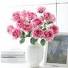 Flor Artificial rosa decoração suave para casa flor falsa decoração de casamento sala de estar rosa artificial buquê de casamento alta qualidade