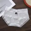 Ropa Interior de Hilo de Encaje de Hada Dulce que Cubre la Cadera de Cintura Media de Algodón Simple y Cómoda Sin Bloqueo de Entrepierna Grado 10A Antibacteriana
