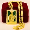 Comercio Electrónico Transfronterizo Más Vendido Colgante Masculino Vietnamita Chapado en Oro con Guan Yu, Colgante Chapado en Oro de Imitación de Jade, Joyería Unisex