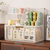 Prateleira de Armazenamento para Mesa de Escritório Prateleira de Armazenamento Tipo Gaveta para Cafeteira Armário de Mesa de Bar Caixa de Armazenamento para Sachês de Chá Copos de Água Item Quente de Vendas Transfronteiriças
