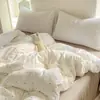 Conjunto de Cama de Algodão Lavado Cloud-Sense Classe A Quatro Peças Capa de Edredom Floral Pequeno Lençóis Colcha Conjunto de Três Peças para Dormitório Universitário