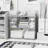 Caja de almacenamiento estilo cajón para escritorio, caja de acrílico transparente, organizador de papelería para escritorio, estante de almacenamiento para artículos pequeños de oficina
