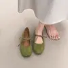 Zapatos Mary Jane de encaje de nicho para mujer, nuevo estilo Otoño 2026, bailarinas de gamuza, corte bajo, suela suave, zapatos de vestir cómodos