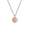 Estilo Japonês e Coreano Luxo Leve Feminino Estrela de Seis Pontas com Diamante Único Coração de Pêssego Tridimensional Pingente de Aço Inoxidável Corrente de Onda d'Água Rosa Dourada Corrente de Clavícula