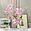 Nuevo Modelo de Lirio Dorado de 5 Cabezas Impreso en 3D Decoración de Boda Flores Artificiales, Accesorios para Fotos, Flores Falsas de Diseño Floral, Transfronterizo