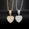 Europa y Estados Unidos transfronterizo caliente chapado en oro moda cobre incrustado circonita amor colgante Joker metal hip hop moda cool collar al por mayor