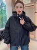 Chaqueta gruesa con forro polar europeo para mujer, nueva moda de otoño e invierno 2024, estilo occidental, top pequeño que combina con todo.
