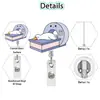 Porta-credencial retráctil con clip giratorio médico de esqueleto de animal acrílico transfronterizo, hebilla de fácil extracción