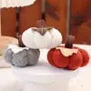 Decoraciones Nuevas de Acción de Gracias Transfronterizas Colgante de Calabaza Naranja Festival de la Cosecha Pequeños Adornos de Calabaza Tejidos Diseño de Escena