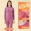 Roupa Térmica Feminina Conjunto Espesso de Lã Inverno Tops e Calças Térmicas Gola Redonda Base Camisola de Algodão Pijama Feminino