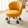 Silla giratoria con respaldo, Taburete pequeño para uso doméstico, Ruedas silenciosas, Taburete bajo para niños, Taburete perezoso móvil, Silla con ruedas y respaldo