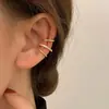 Pendientes de Diamante con Incrustaciones de Cobre en Forma de C Transfronterizos para Mujer Sin Perforaciones, Pendientes de Clip con un Estilo Minimalista Elegante y Genial