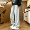 Pantalones de Pierna Recta Ancha Sueltos de Peso Pesado para Hombre Temporada Otoño/Invierno Pantalones Largos de Caída Estilo Nuevo INS Retro High Street Casual