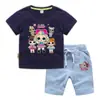 Camiseta para Niños 2023 Verano Nueva Muñeca Sorpresa Ropa Infantil ins Coreana Algodón Pantalones Cortos de Manga Corta para Niños Traje de Dos Piezas