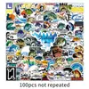 100 pegatinas originales de graffiti de pesca personalizadas transfronterizas pintadas a mano sin infracción decorativas para vaso de agua teléfono móvil caja de pesca