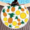 Atacado de fábrica nova toalha de praia verão praia microfibra manta de praia fruta abacaxi toalha de praia redonda