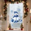 Bufanda de Muñeco de Nieve Conejo Decoración Festiva Pegatina para Ventana Vidrio de Ventana Puerta Decoración para el Hogar Pegatina Estática Visible por Ambos Lados