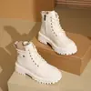Botas Martin para Mujer con Cordones y Forro de Polar Estilo Popular 2026 Nuevas Botas Cortas de Suela Gruesa Estilo Británico Zapatos Cálidos de Algodón Versión Coreana