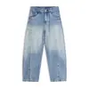 Jeans Muqiu Moda Masculina 2026 Otoño/Invierno Tendencia Lavado Ligero Degradado Cuchillo Curvo, Pantalones Largos de Pierna Ancha Unisex