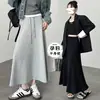 Saia de Maternidade 2025 Outono Nova Moda Alta Qualidade Sem Barriga Cordão Comprimento Médio Casual Exterior Saia Guarda-Chuva