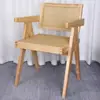 Silla de Ratán Chandigarh Silla de Comedor de Madera Maciza Silla con Reposabrazos y Respaldo Antiguo Francés para el Hogar Taburete Silla de Ratán Informal