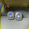 Brincos de prata esterlina com incrustação de pedra da lua azul natural brincos femininos parte superior do corpo super excelentes parte inferior de prata esterlina não alérgico não desbota