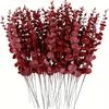 Hojas y Tallos de Eucalipto Artificiales Transfronterizos, Hojas de Eucalipto Simuladas, Ramas Verdes para Decoración del Hogar, Follaje Verde para Bodas al por Mayor