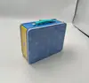 Caja de Lata Personalizada de Hojalata Portátil con Tapa Abatible Love Lunch con Asa de Cierre Cuadrado Estuche para Galletas y Dulces Caja de Lata