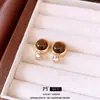 Pendientes Redondos de Resina con Aguja de Plata Estilo Milad, Pendientes Retro Simples de Alta Gama, Pendientes de Moda y Elegantes para Mujer, Diseño de Nicho