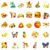 Compra Directa Transfronteriza de 56 Pegatinas de Pintura al Óleo de Colores Cálidos, Animales de Dibujos Animados, Comida, Decoración Estilo Ins, Pegatinas de PP de Amazon